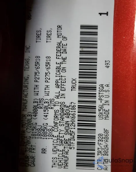 2017 Toyota Tundra Crewmax Sr5 из США, поврежденный, VIN 5TFDW5F12HX661867